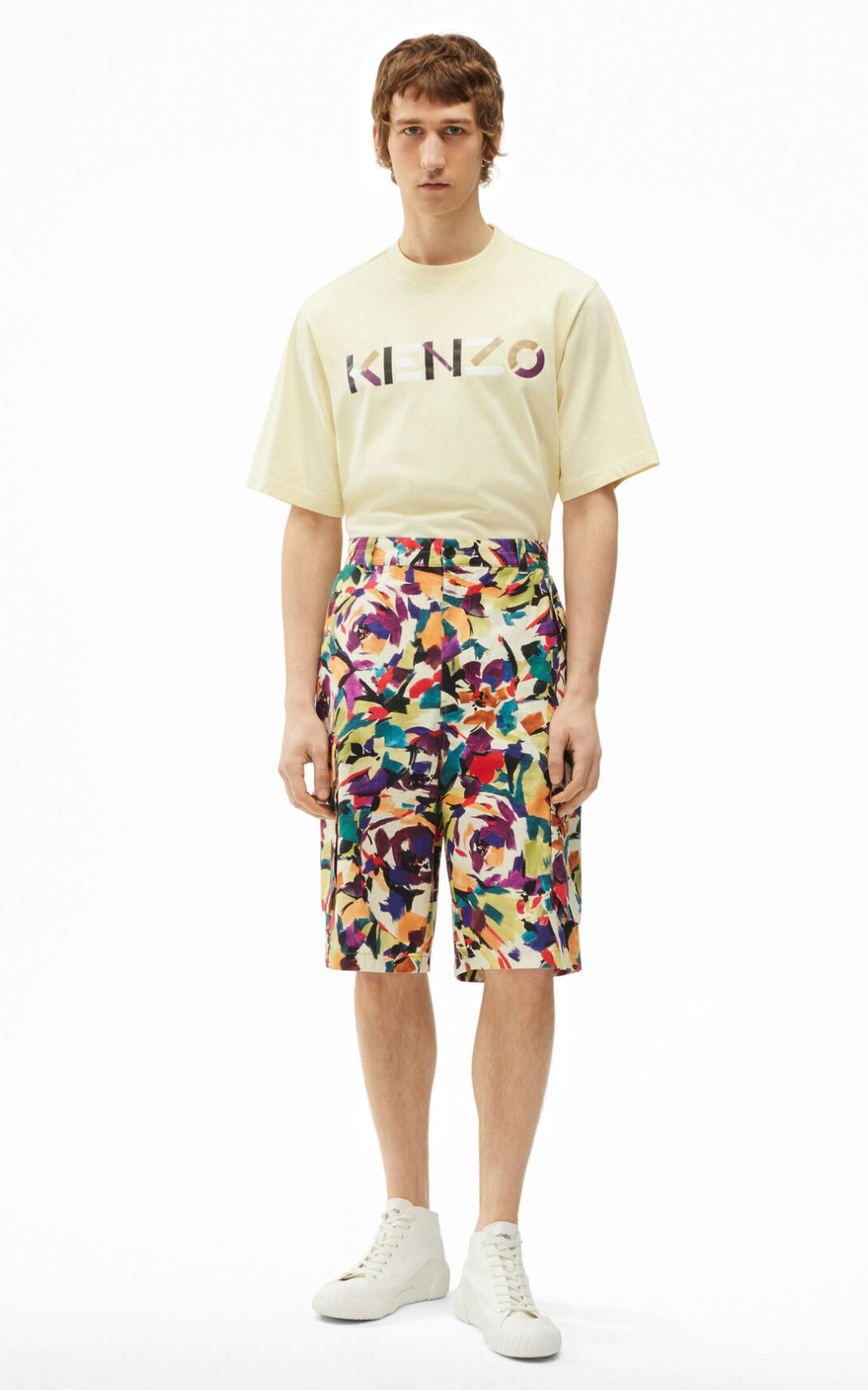 Kenzo Archive Floral cargo Shorts Herre - Olivengrøn DK-730130